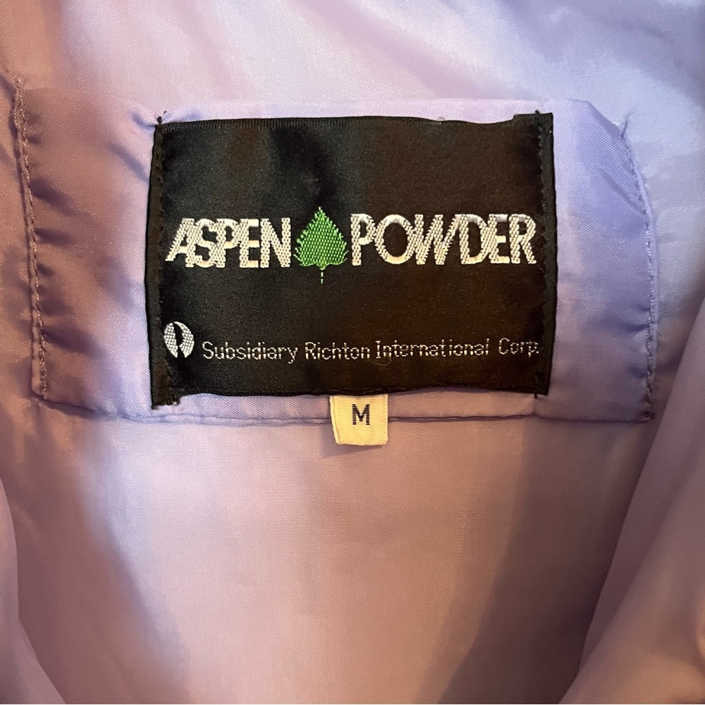 Vintage 1980s Aspen Powder Puffer Ski Jacket in Lilac Sz M Ski Bunny Retro - Picture 3 of 11